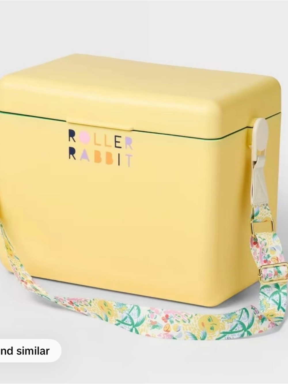 Roller Rabbit Pastel Yellow Cooler with Floral Strap